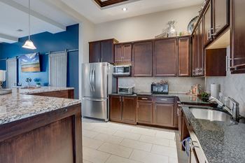 Clubhouse Kitchen with Stainless Steel Appliances